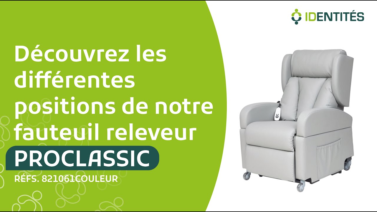 Découvrez les différentes positions de notre FAUTEUIL RELEVEUR PROCLASSIC (RÉFS. 821061COULEUR)