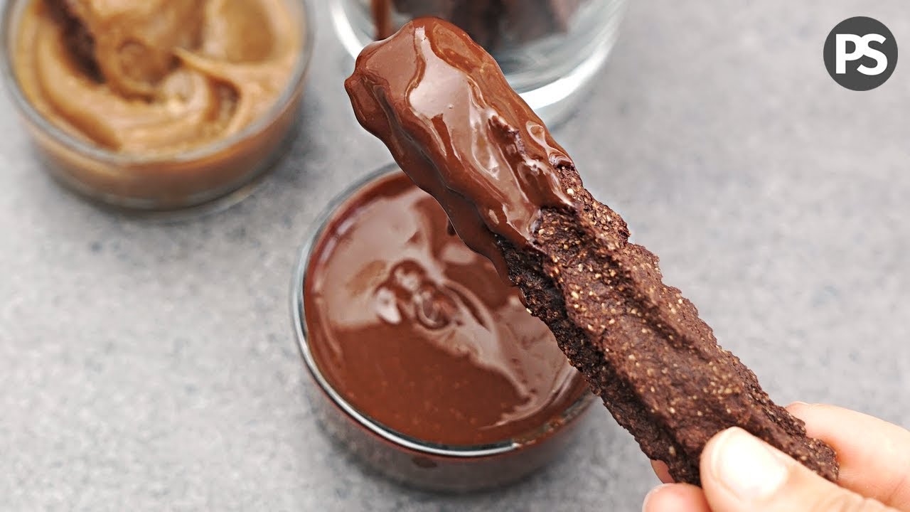 CHURROS DE CHOCOLATE  AL HORNO | SALUDABLES Y FÁCILES | VEG