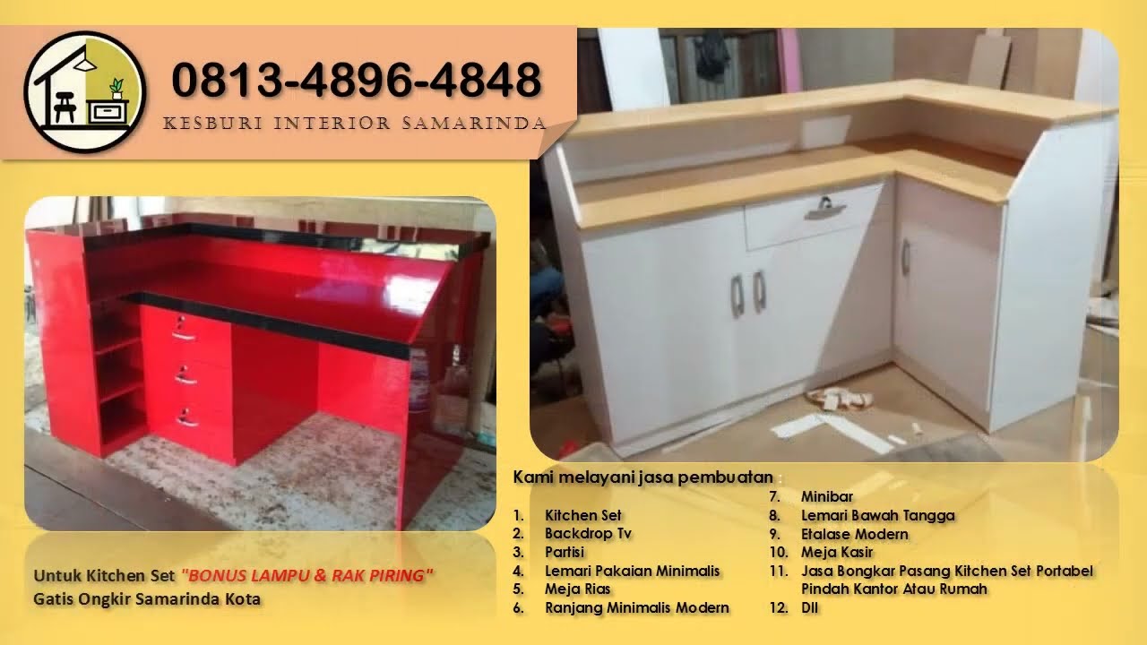 MEJA KASIR BAHAN HPL, MURAH, CALL 0813-4896-4848, Harga Meja Resepsionis Bahan Hpl.