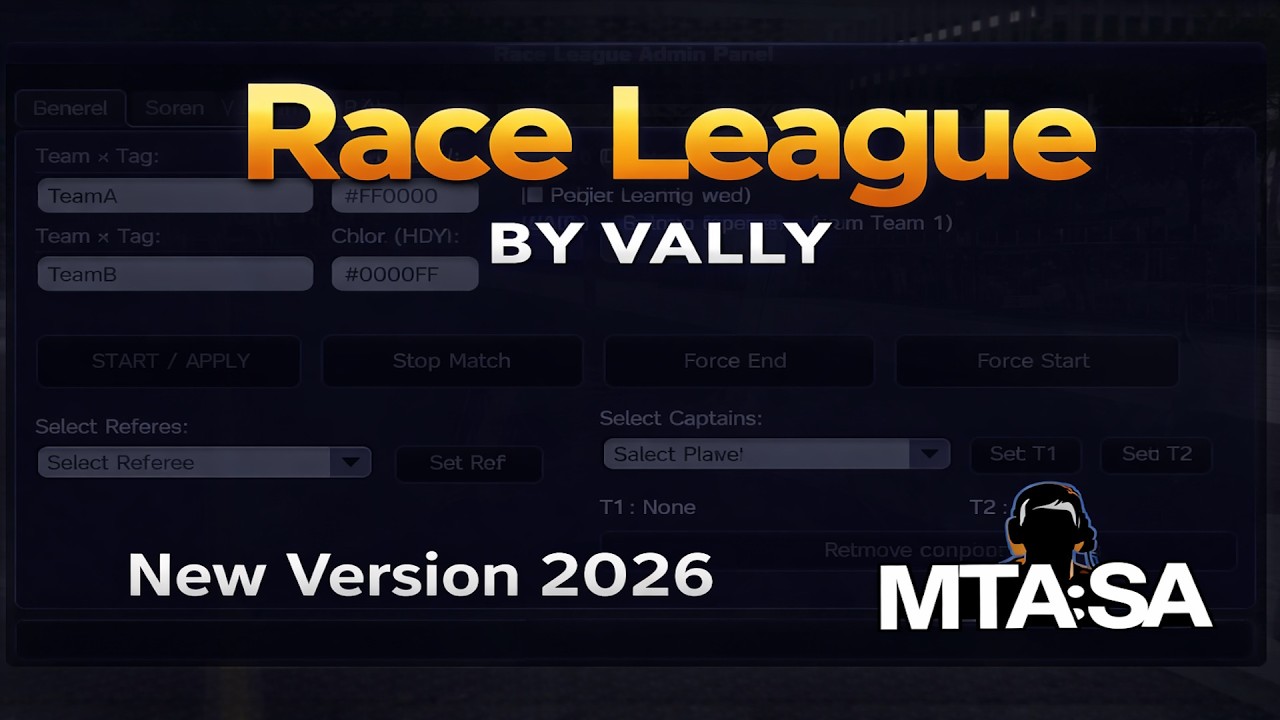 [MTA:SA] Race League script by Vally (New Version 2026) - Presentation