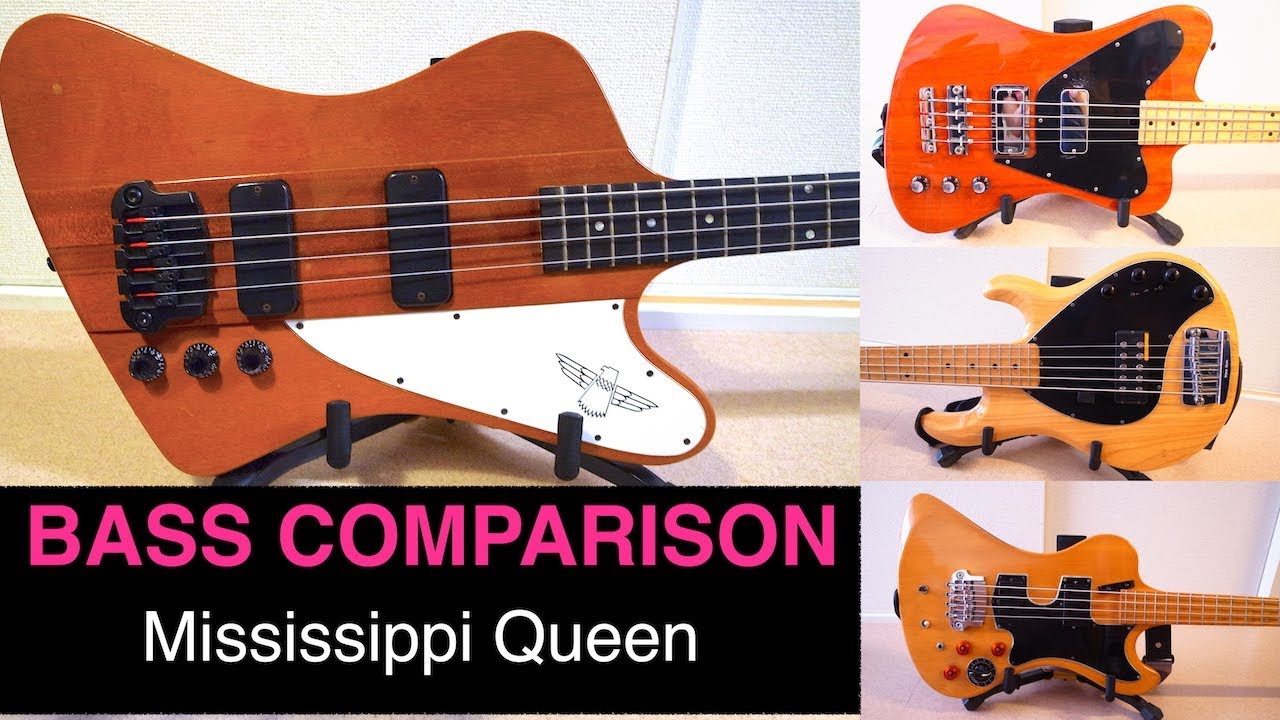 5 BASS COMPARISON [Mississippi Queen bass cover] - Gibson vs Mike Lull vs Musicman vs Ibanez