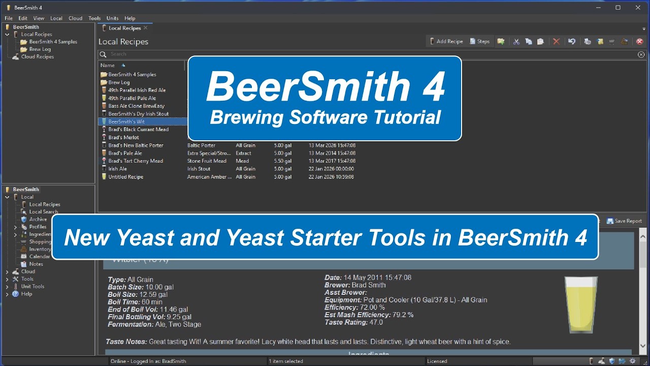 Новые функции работы с дрожжами и создание закваски в BeerSmith 4
