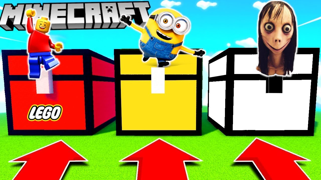 NIE WYBIERZ ZŁEJ SKRZYNI (LEGO, MINIONKI, MOMO) MINECRAFT MATRUNER