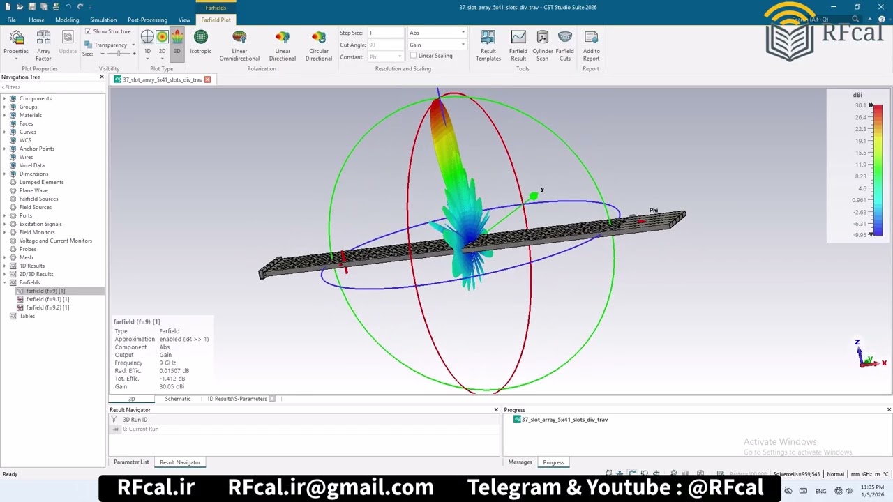 Designing Slotted Waveguide Antenna Arrays with CST Studio Suite | 5x41 slots divider number37