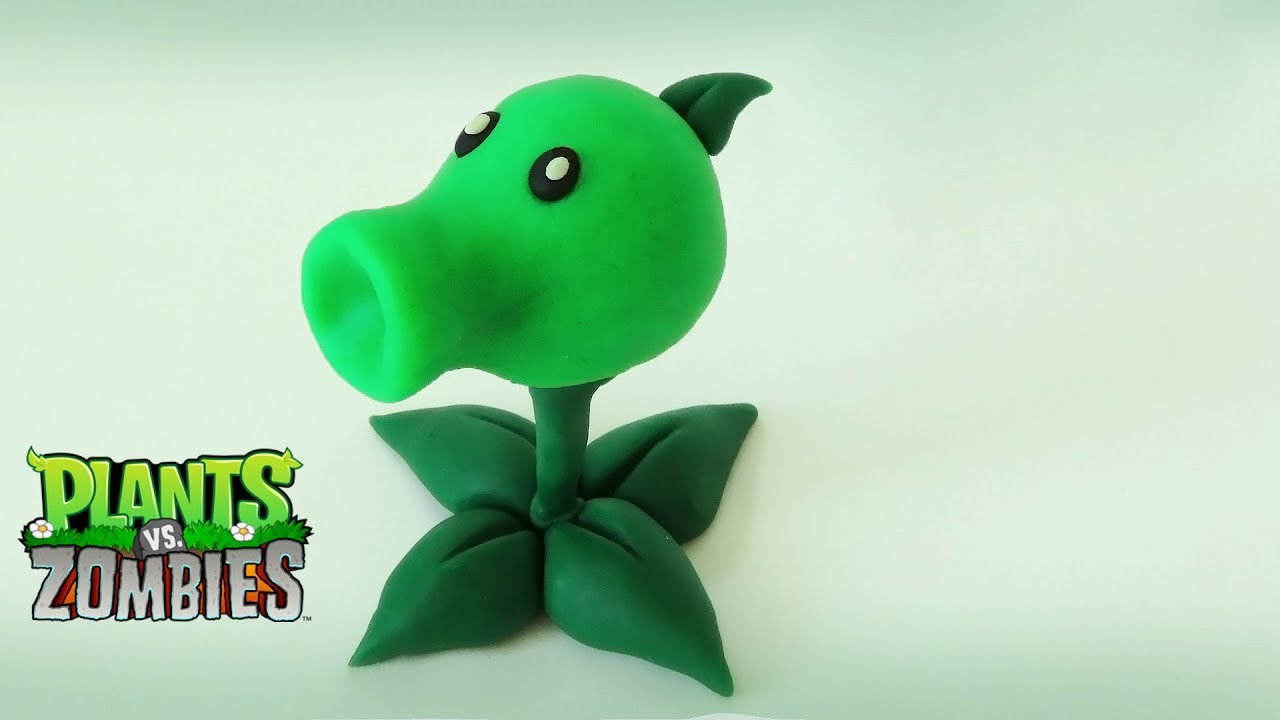 🔴 DIY How to Make PEASHOOTER PLANTS VS. ZOMBIES - easy Polymer Clay, Fondant, plastilina Tutorial