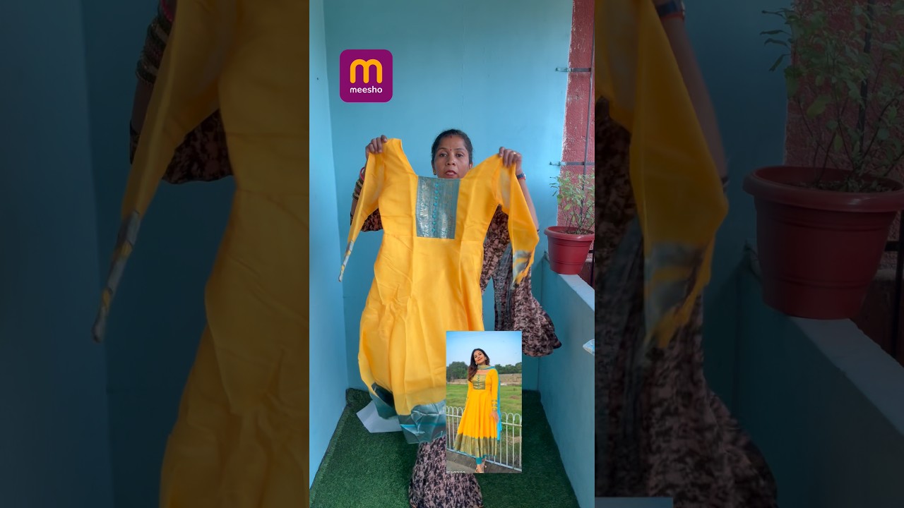 Yellow Anarkali Suit for Women | Designer Flared Kurti with Dupatta | Festive Wear Ethnic Gown