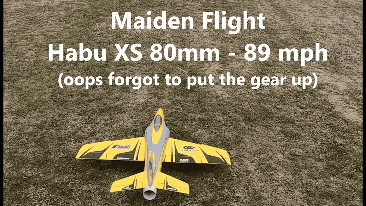 Первый полёт Habu XS 80mm — забыл убрать колёса! Всё равно достиг скорости 150 км/ч.
