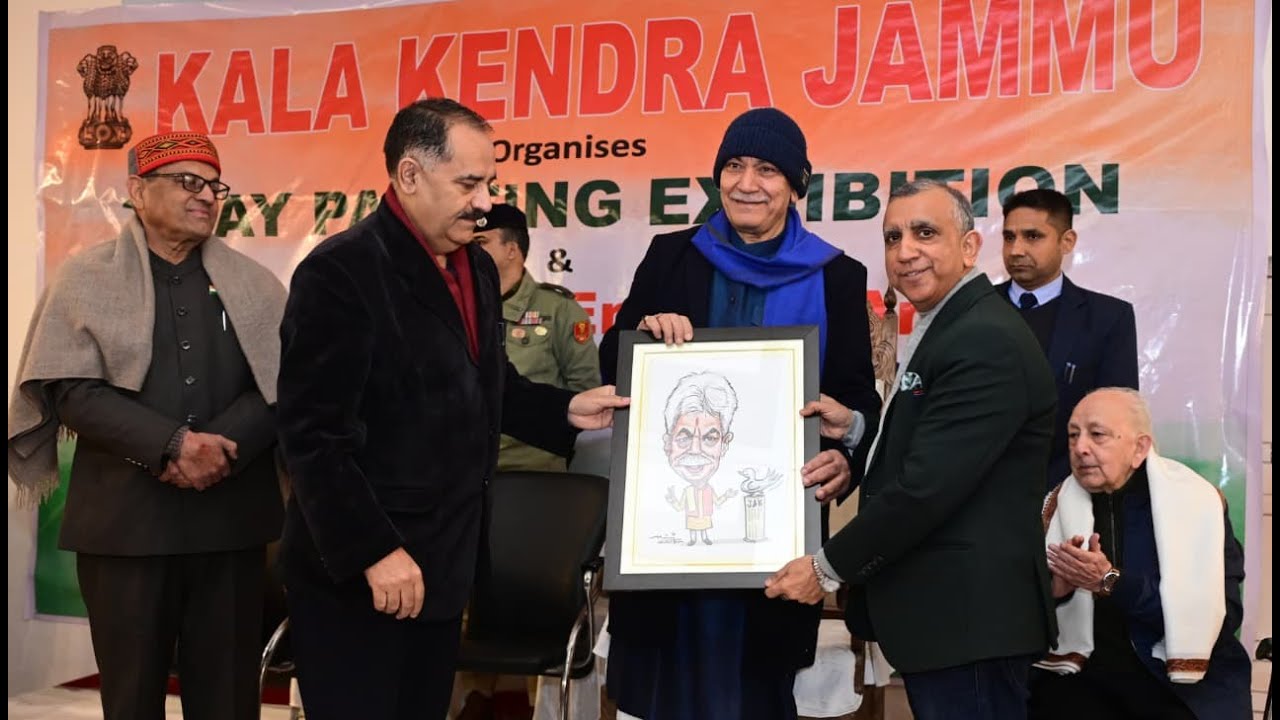 Lt Governor Manoj Sinha attends Kesar Art Circle’s Golden Jubilee celebration at Kala Kendra Jammu.