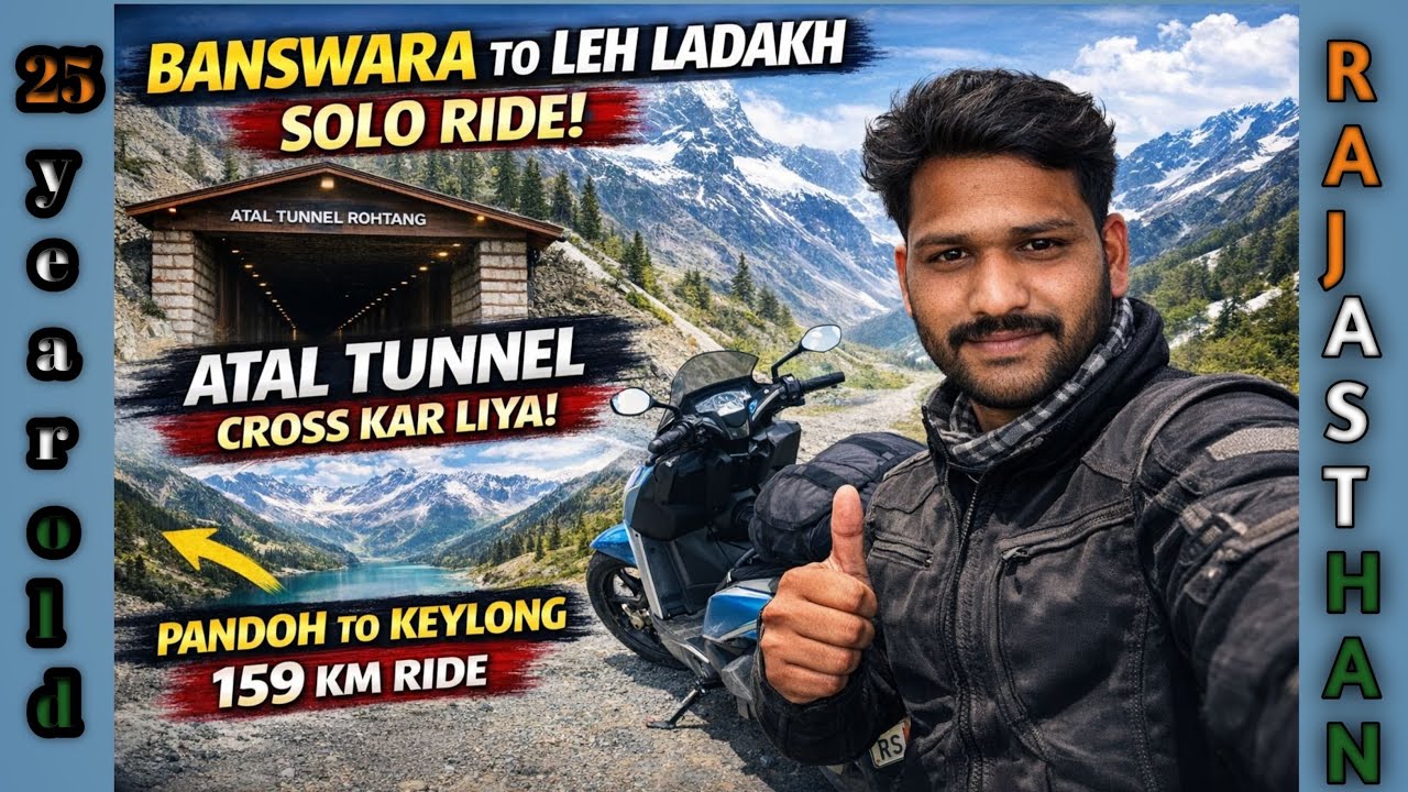 25 Year Old Boy Solo Ride 🏍️| Banswara to Leh Ladakh | Atal Tunnel First Time 😍#mountains #ladakh 