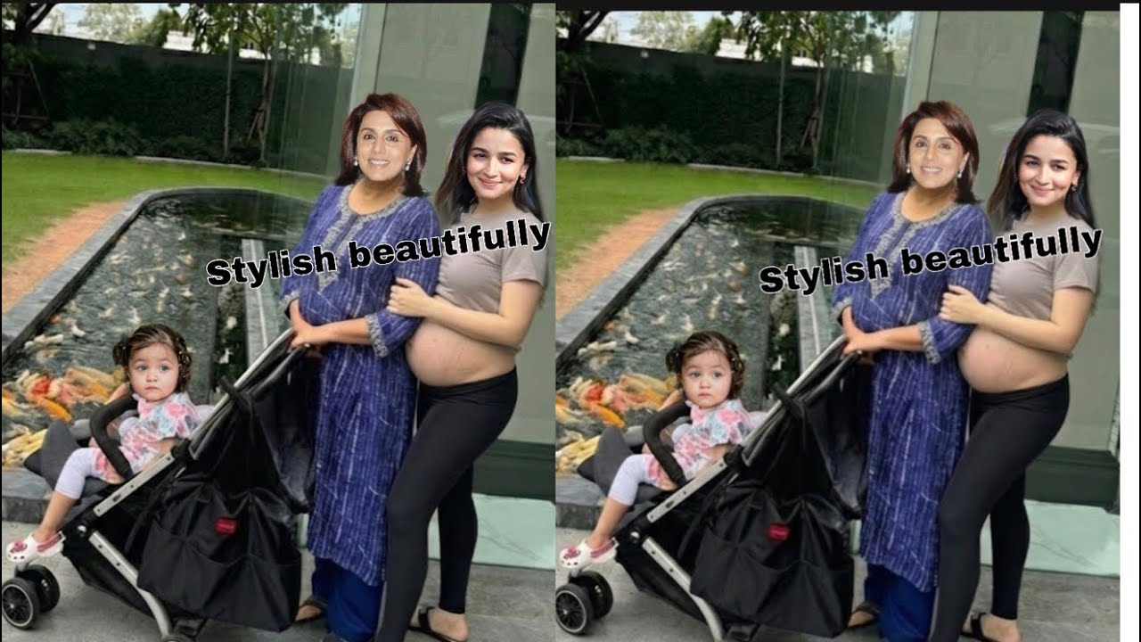 Neetu kapoor with poti raha kapoor pregnant alia bhatt at new home enjoying evening walk happily