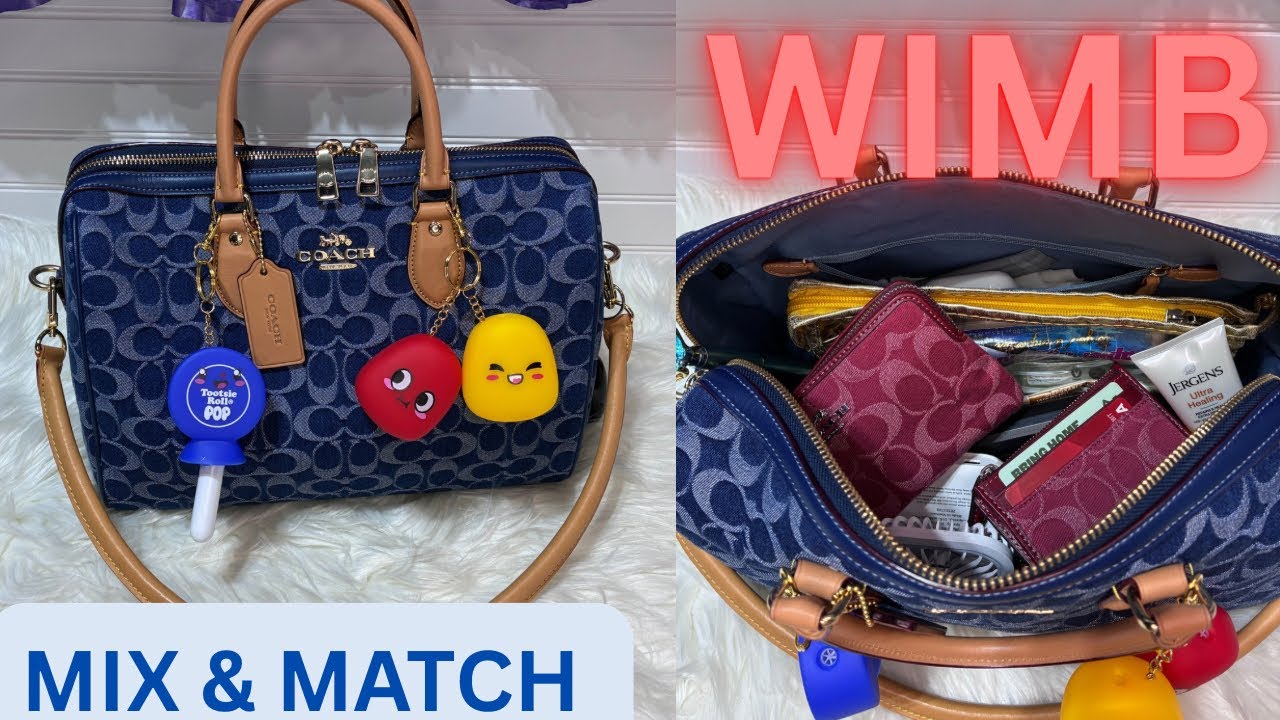 Смешивайте и сочетайте: что в моей сумке? Джинсы Coach Large Denim Rowan #coach