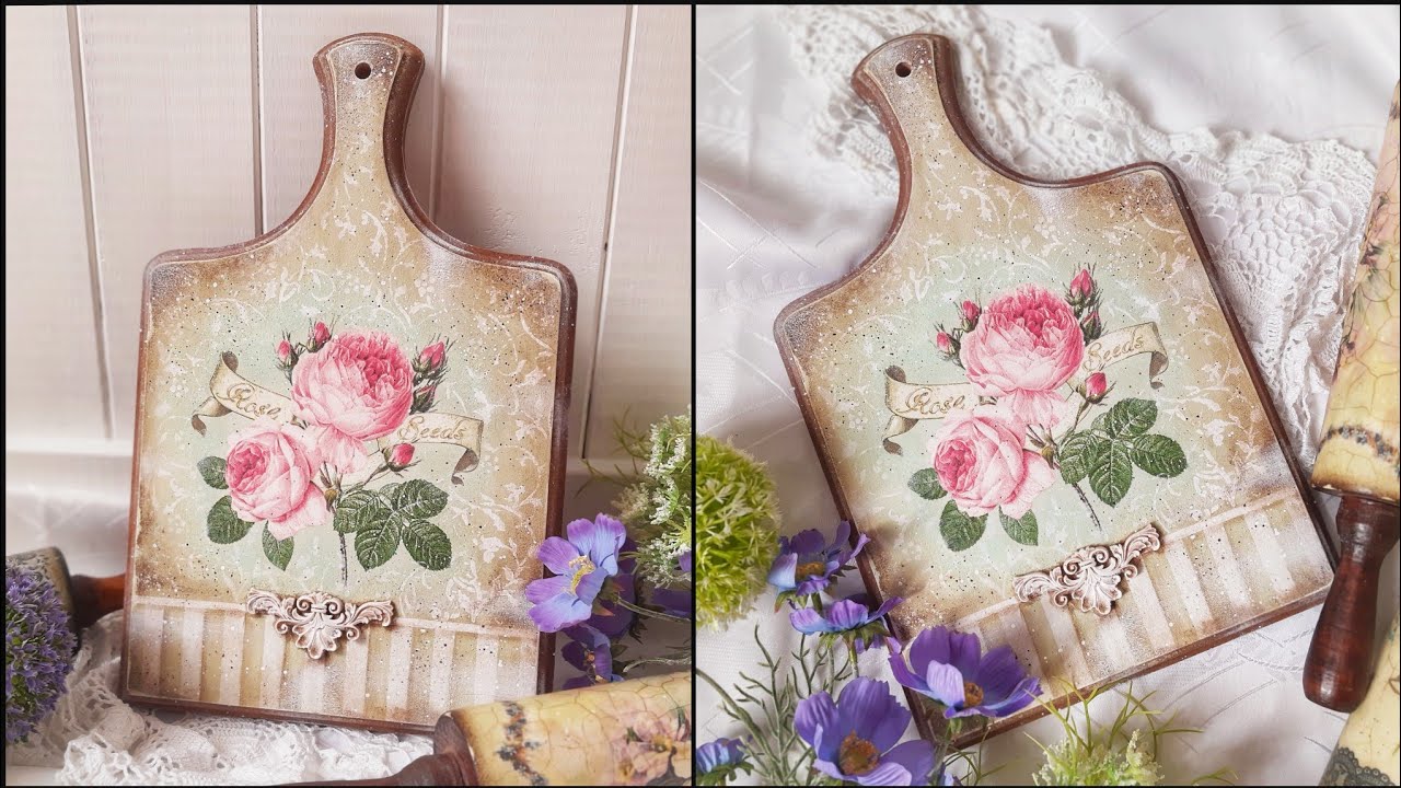 Decorative decoupage board ❤️ Shabby Chic & Vintage