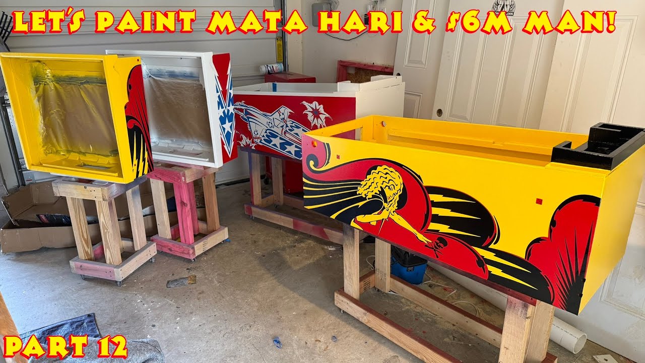 Painting Bally Mata Hari & Six Million Dollar Man - Pinball Restoration Class of 2025 Part 11