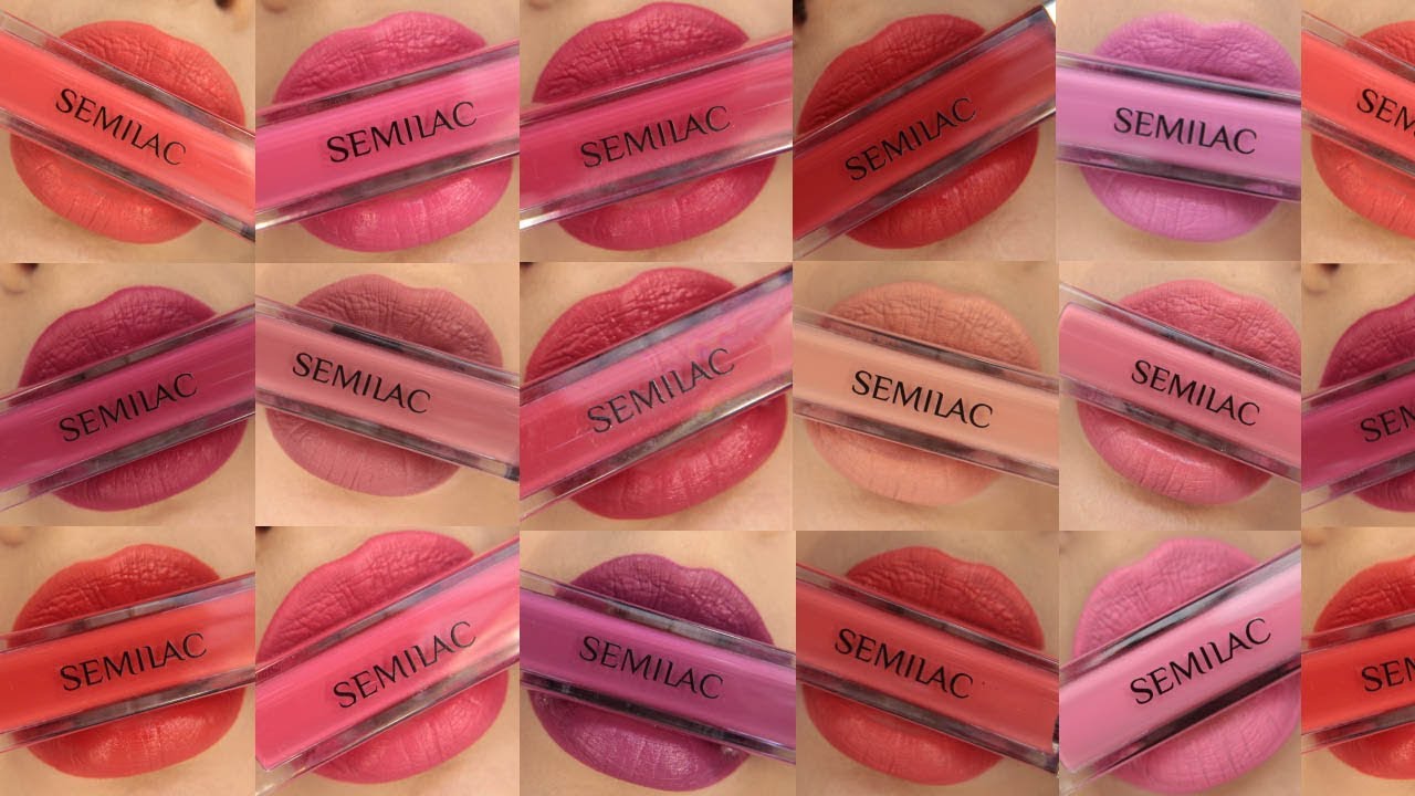 SEMILAC MATT LIPS - 20 Odcieni Swatche - TEST DŁUGOTRWAŁOŚCI POMADKI