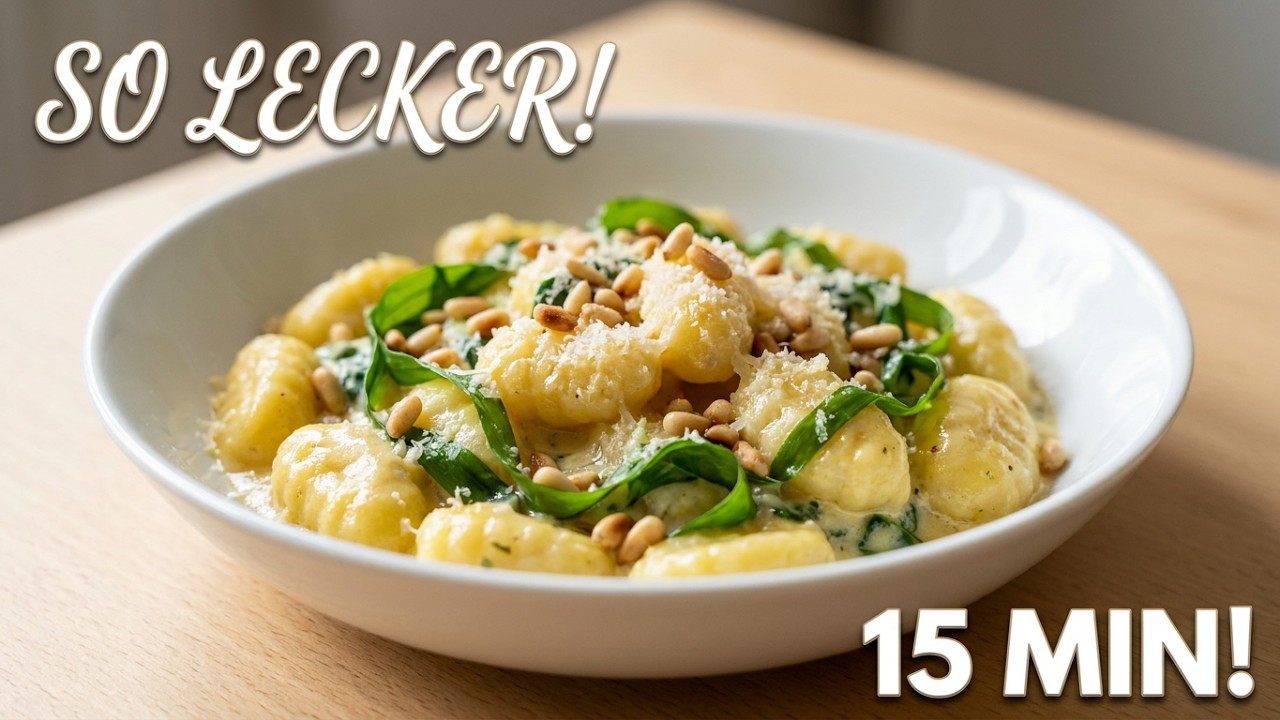 Zitronen Bärlauch Gnocchi - gesundes Abendessen in 15 Min.! Einfach und super lecker!