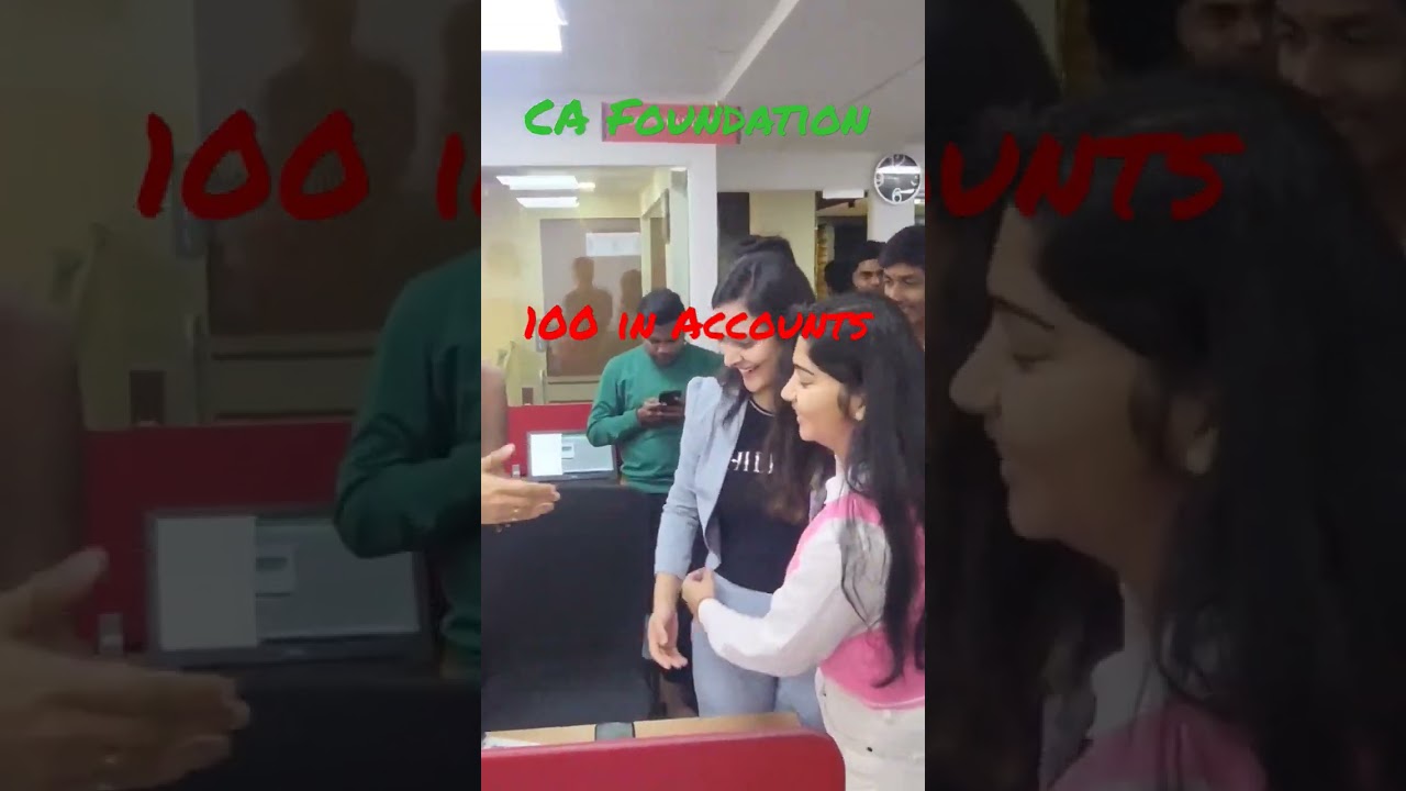CA FOUNDATION RESULT REACTION |100 IN ACCOUNTS | #ca #icai #caresults #shorts #foundationresult