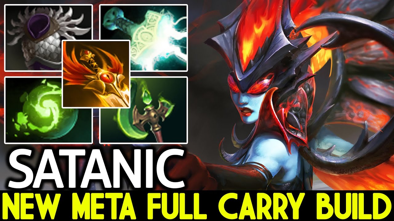 SATANIC [Queen of Pain] New Meta Full Carry Build Crazy Plays Dota 2