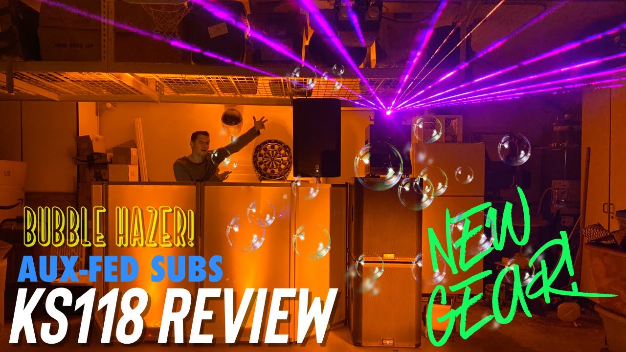QSC KS118 REVIEW | BUBBLE HAZER | HOW TO AUX FEED SUBS