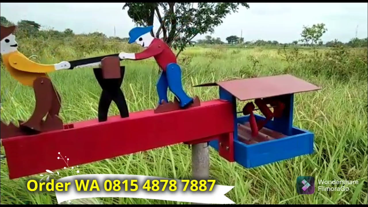 kincir angin tukang kayu bunyi bambu double | baling baling kayu tukang kayu bunyu bambu