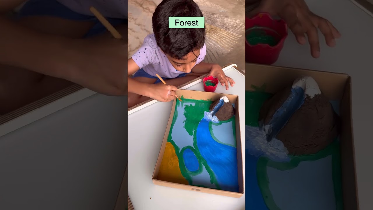 Landform Diorama - for ⛰️ Mountains 🏔️ Hills 🏜️ Desert 🏝️ Island 🌳 Forest... Follow @2monkeys.and.me