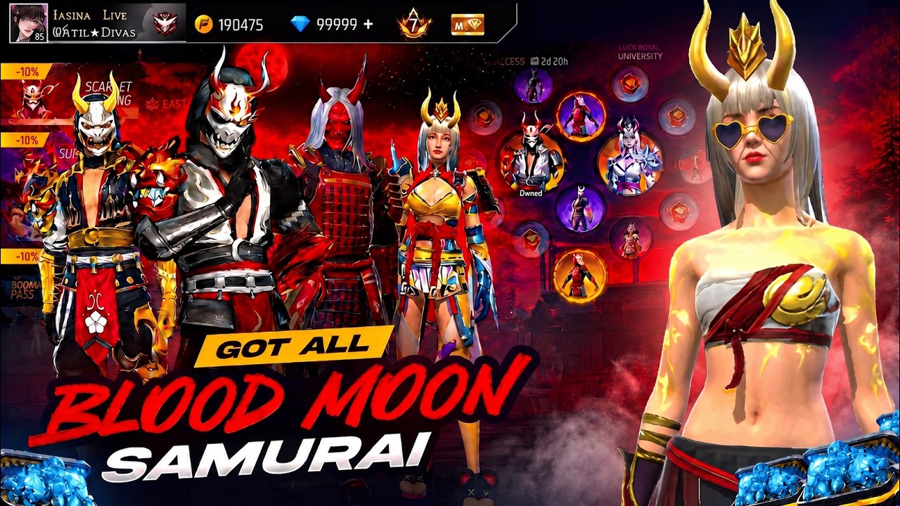 I GOT ALL BLOOD MOON 😍 BUNDLE IN FREE FIRE | OLD RETURN EVENT SPIN | HOW MANY DIAMONDS WILL IT CO...