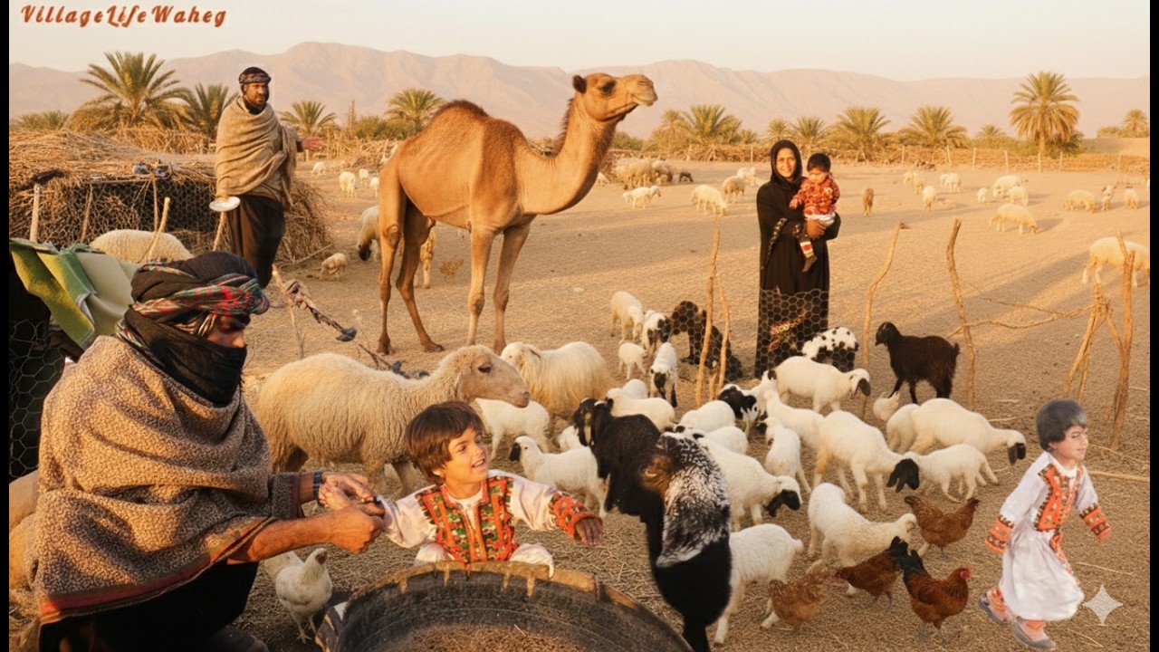 A real day of Iranian nomadic life with sheep and goats