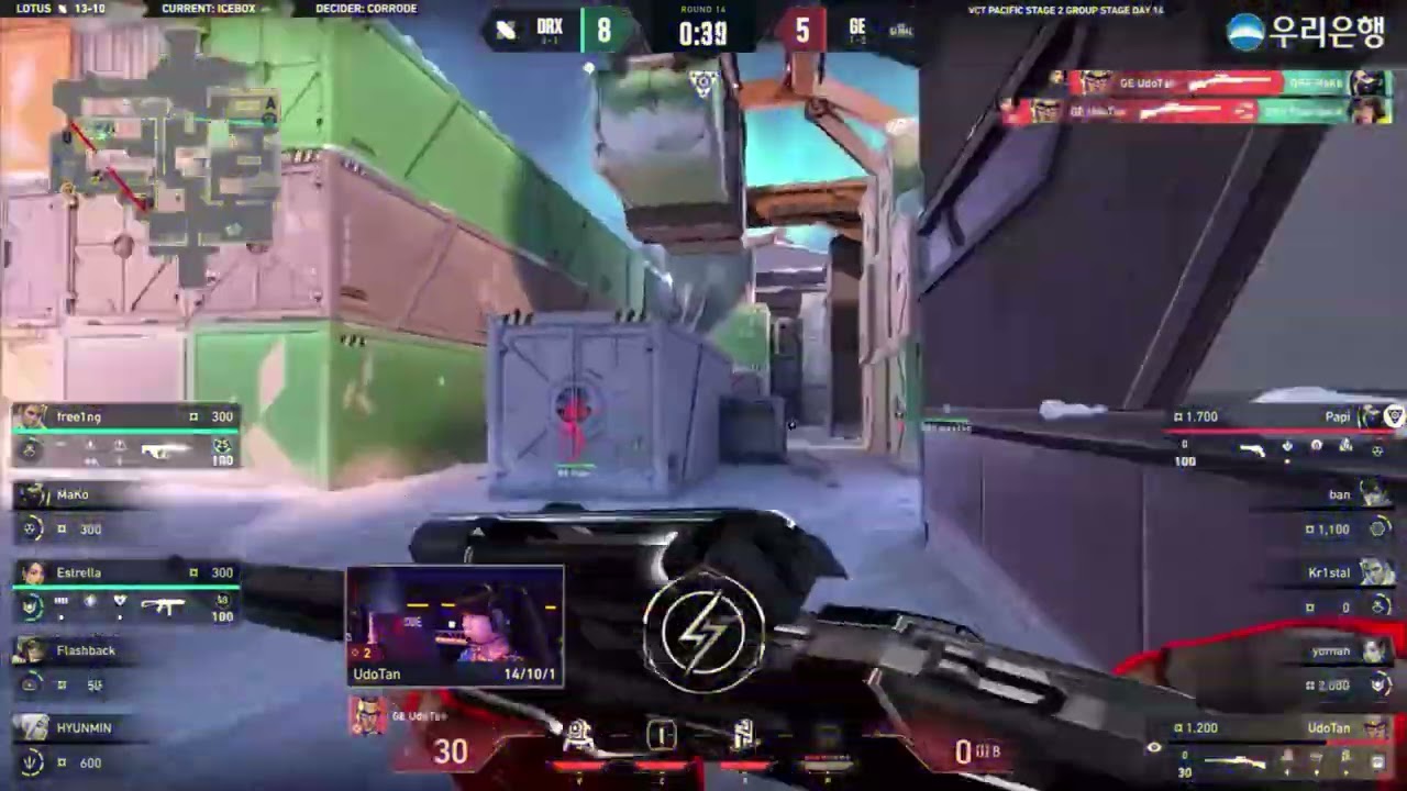 “Udotan” executes a counter-strategy against Drx Hyunmin and scores an ace.