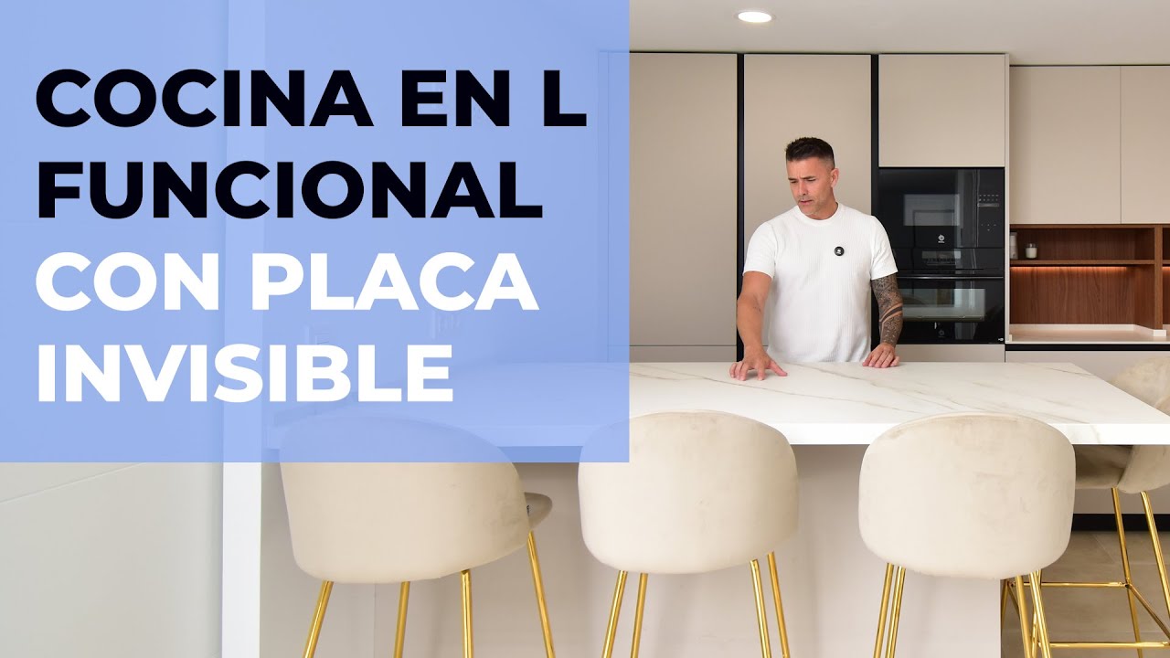 👌DISEÑO de COCINA en L y con placa de INDUCCIÓN INVISIBLE