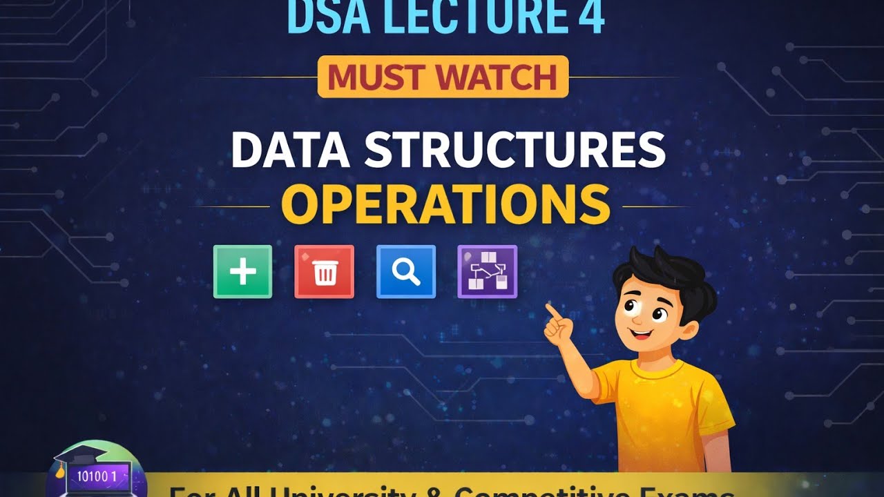 🔥 DSA Lecture 4 | Data Structures Operations | Explained with examples | @Digital CS Guru 