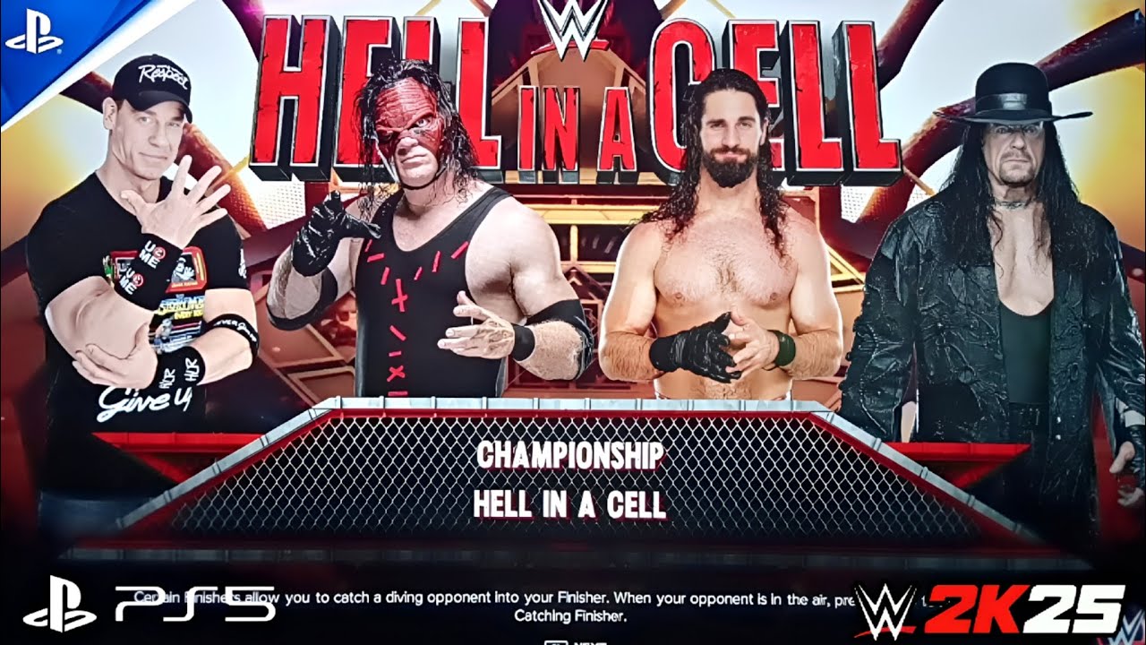 WWE 2K25 - 4 Top Of Their Era Are Battling For WWE Championship - Hell In The Cell - Gameplay