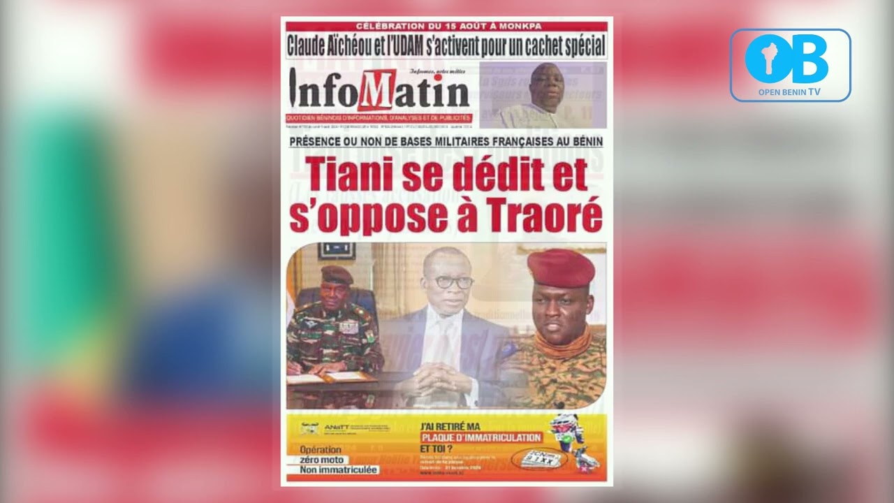 OPEN B&Eacute;NIN TV_UNE DES JOURNAUX DU LUNDI 05 AO&Ucirc;T 2024