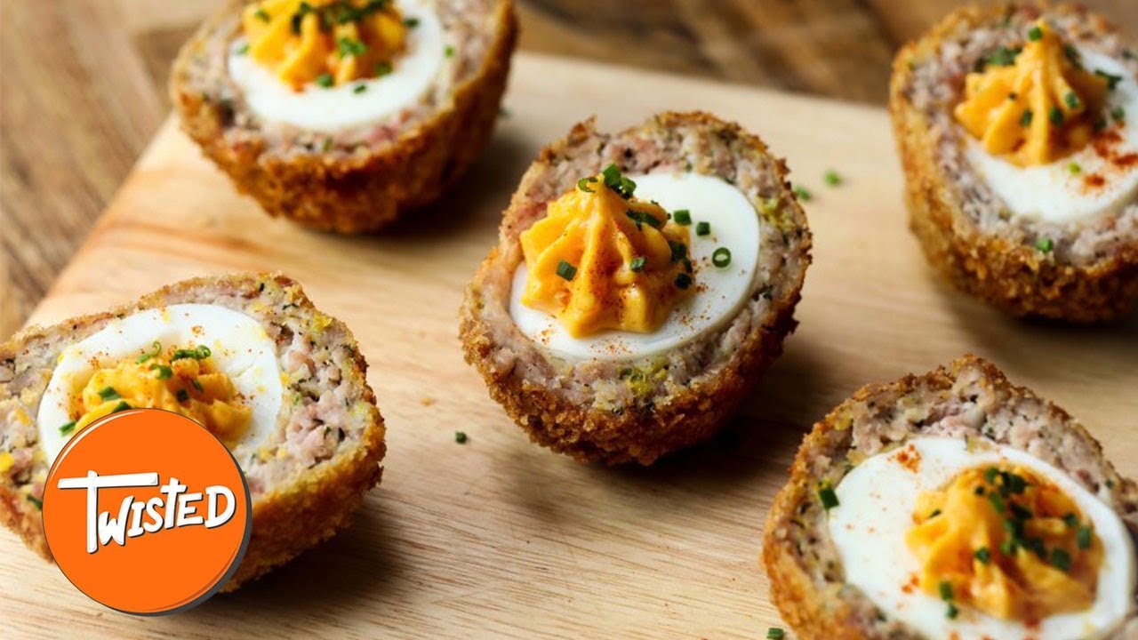How To Make Deviled Scotch Eggs | Deviled Egg Recipes | Party Appetizers | Twisted