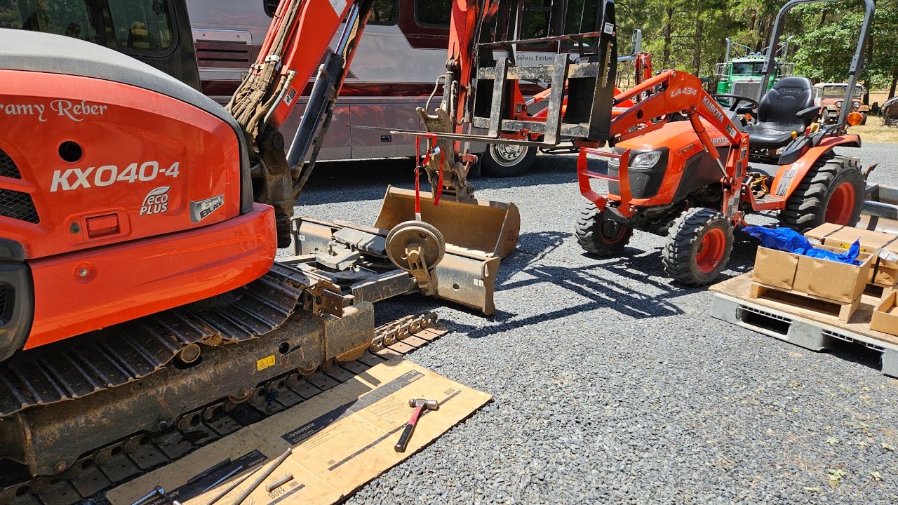 How to replace front idlers on the Kubota KX 040 4 excavator