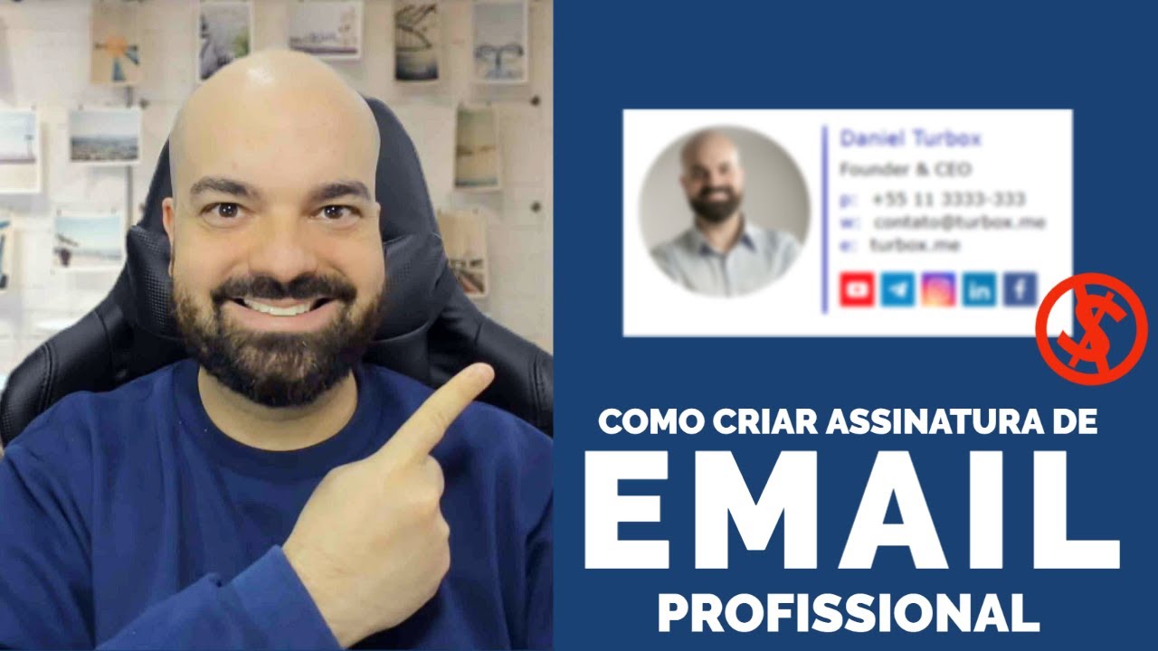 Como criar assinatura de e-mail PROFISSIONAL, RÁPIDO e GRÁTIS com Links Sociais 👉OUTLOOK E GMAIL