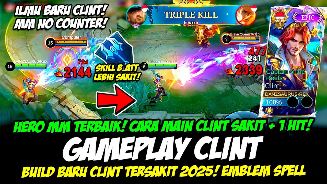 CLINT BUILD BARU❗CARA MAIN CLINT SAKIT + 1 HIT❗ITEM CLINT TERSAKIT 2025❗GAMEPLAY CLINT TOP GLOBAL