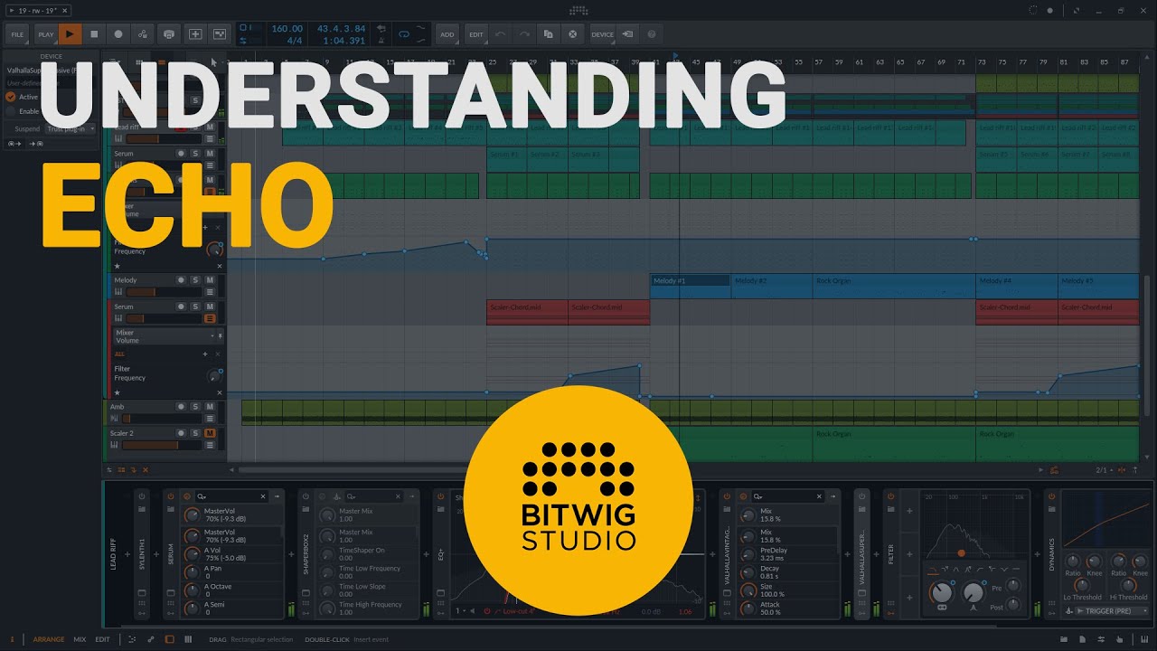 How to use the Bitwig Note Echo device tutorial