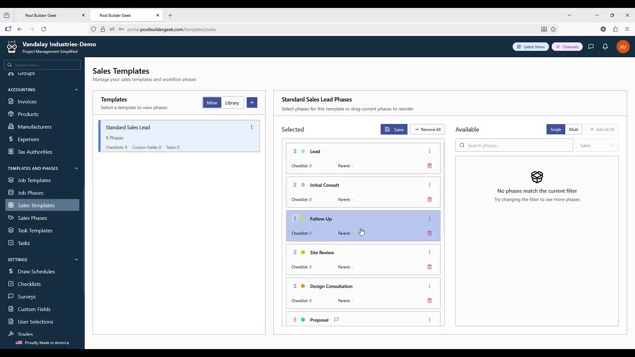 Phase 3 Sales Setup