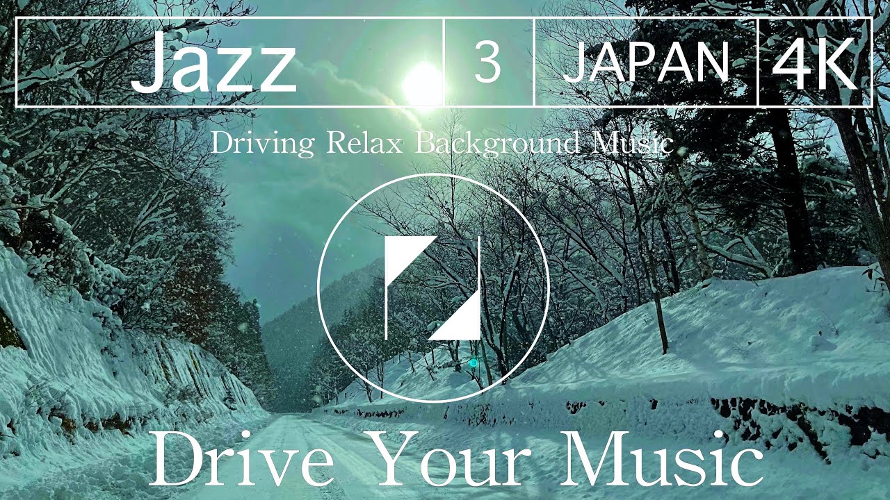 【4K】Relax Snow Driving Music -Best Jazz Songs Japan road video ver.short【For JP Driving】