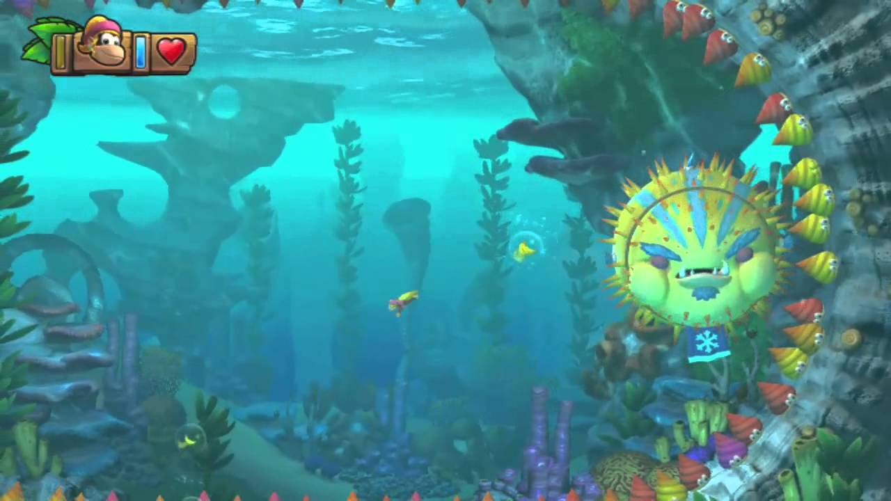 Donkey Kong Country Tropical Freeze - 4-Boss Fisch & Schimps - Extraschwer