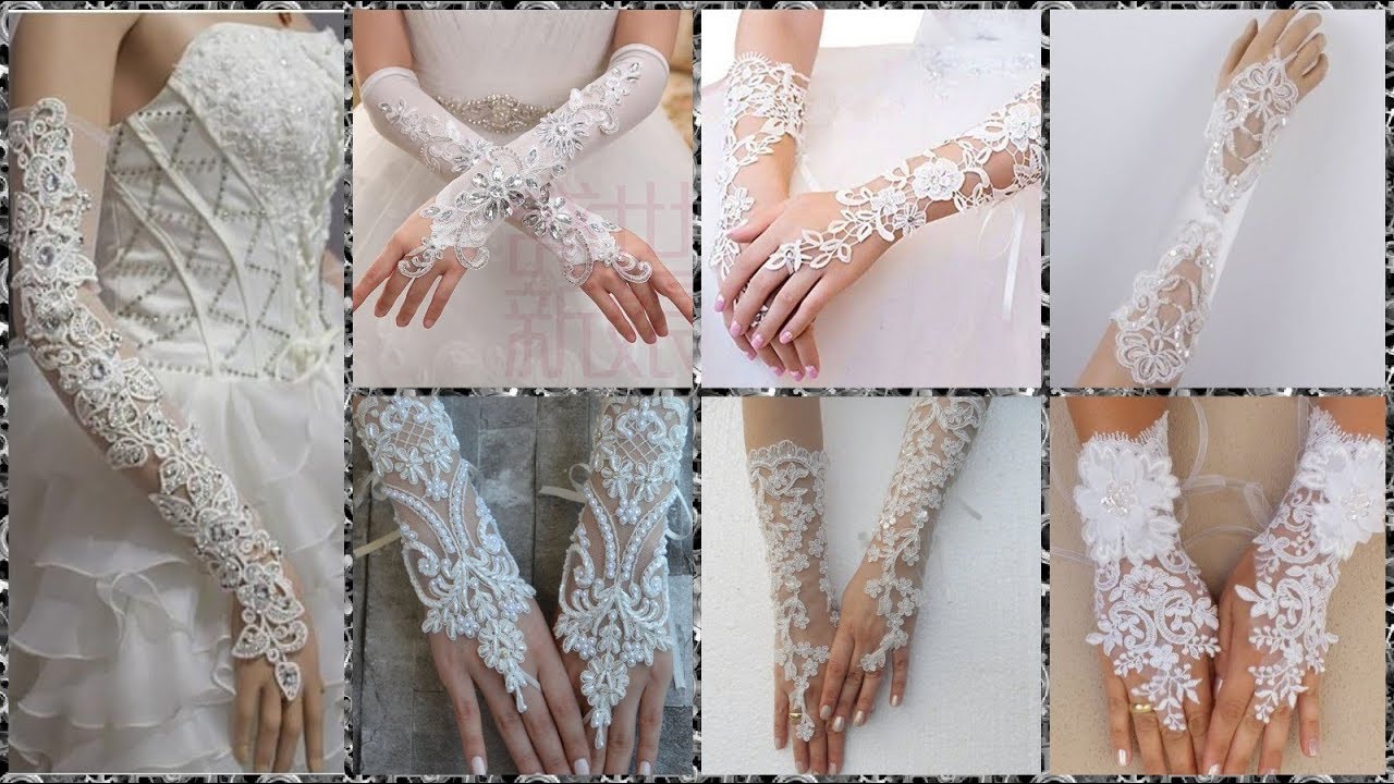 Latest and stylish Bridal Hands Gloves || French Lace Gloves || embroidered laces gloves designs