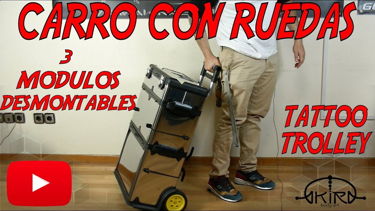 CARRO de 3 módulos Trolley para Tattoo Video Tutorial de Akira Body Art