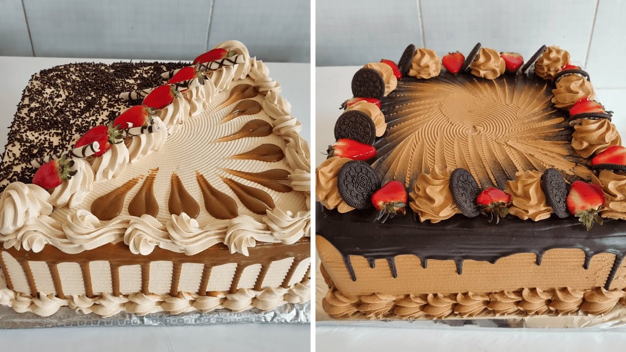 2 Ideas para decorar pasteles cuadrados de chocolate fácil sencillo y deliciosos