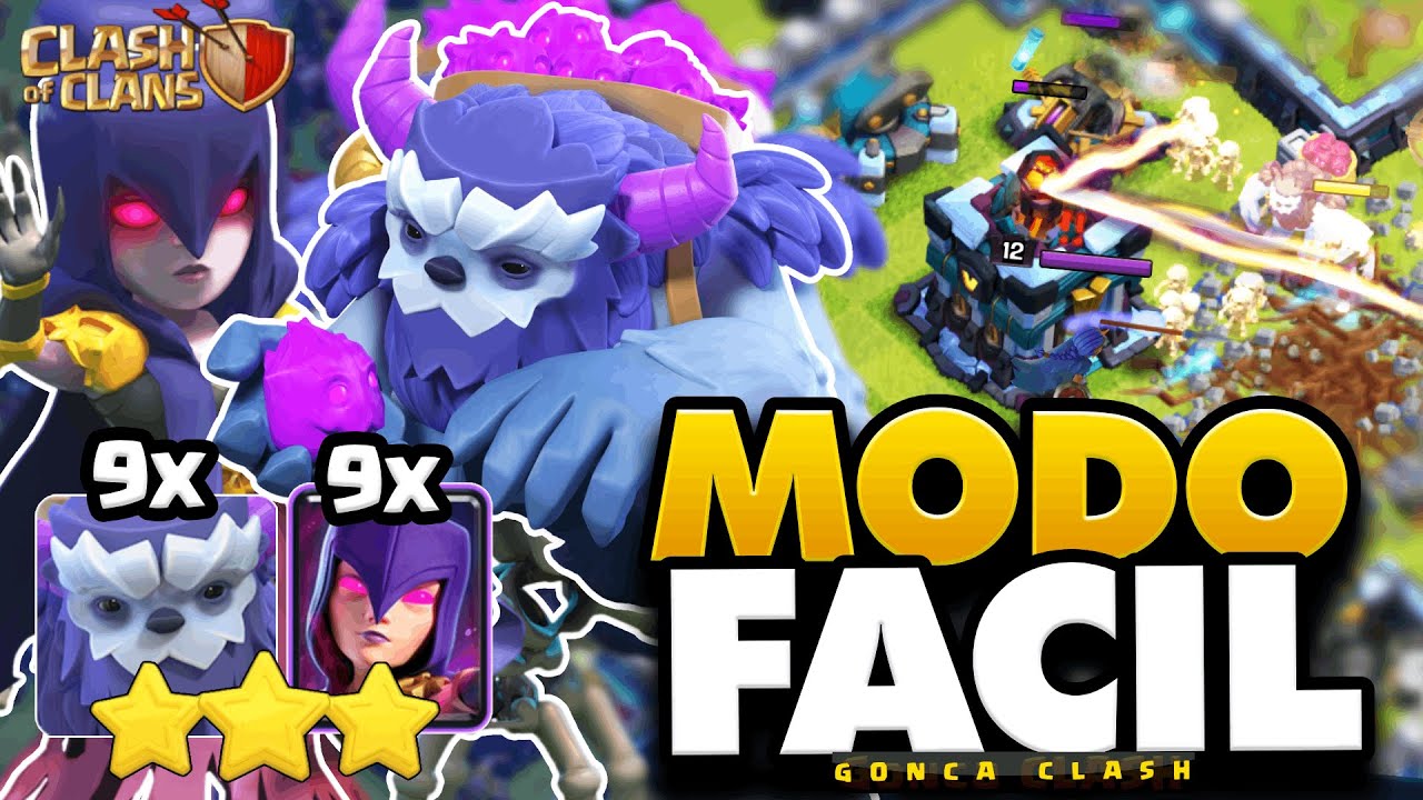 MEJOR Ejército SPAM YETIS y BRUJAS TH13 - TH12 2023 ⭐ | ATAQUE PLENOS FÁCILES | CLASH OF CLANS #coc