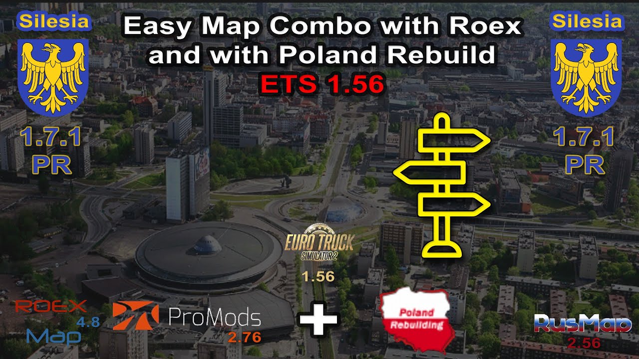 Easy Map combo with RoEx ETS2 1.56 with Poland Rebuild