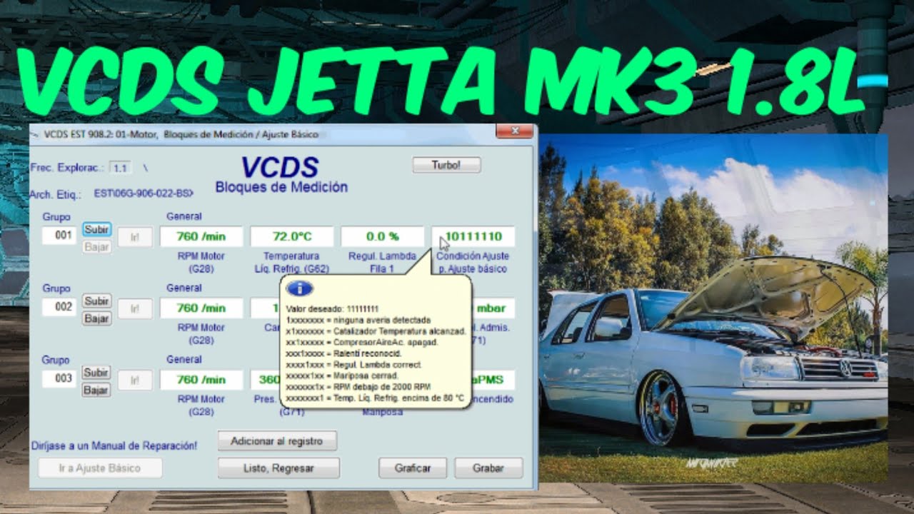 VAGCOM #2 | Jetta Mk3 1.8 bloques de medición