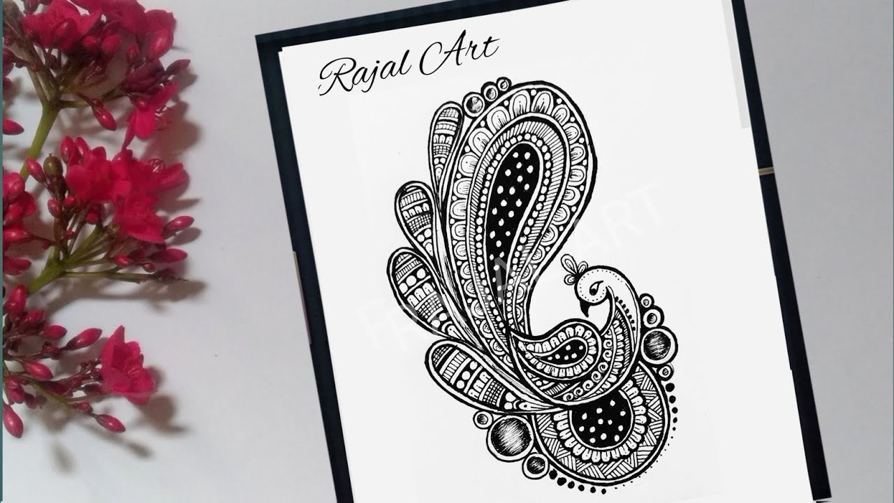 How to draw mandala art for beginners | step by step | mandala art | peacock mandala art