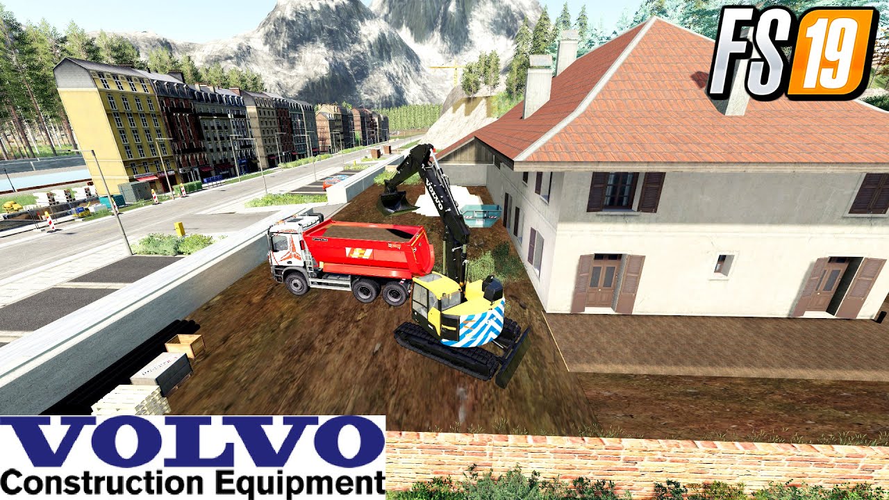 FS19 New Volvo ECR-145EL Excavator Public Works Forestry And Excavation Map FarmingSimulator 19 Mods