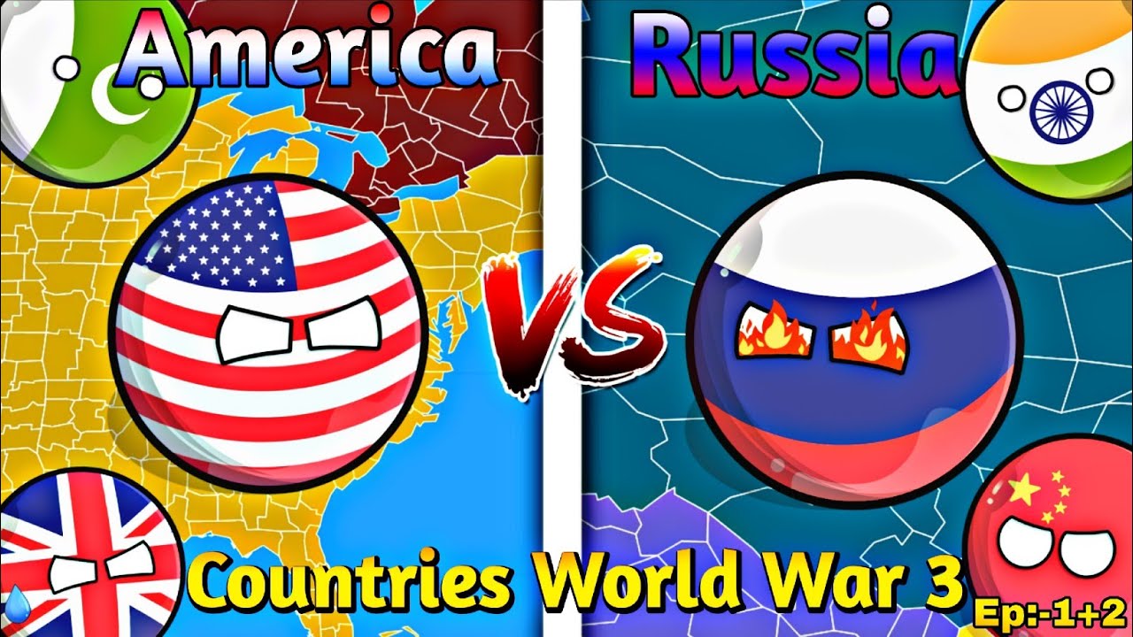 Страны Мировая война США И Россия🪖🔥 [Смешно И война] ⚔️😱[Часть 1+2] #countryballs #worldprovinces