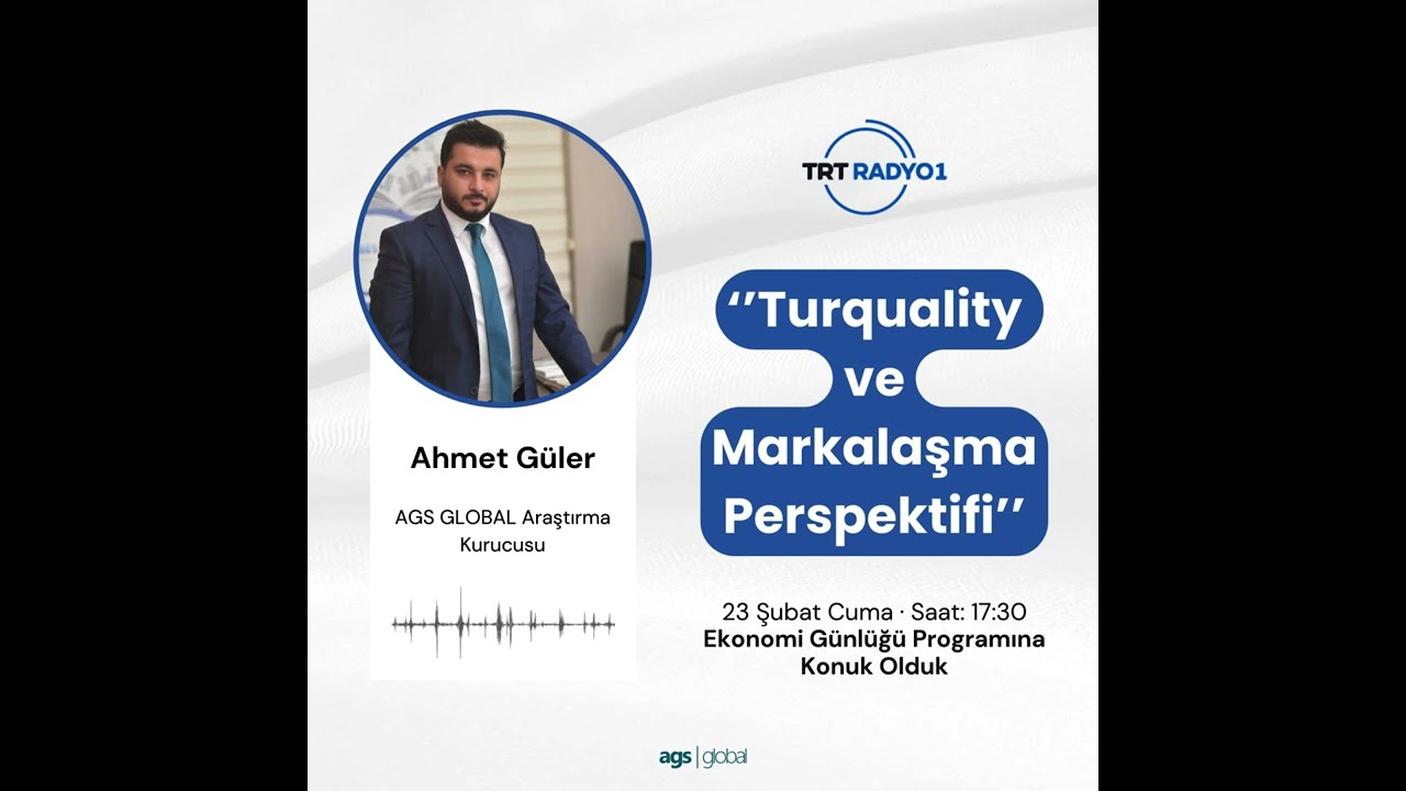 TRT Radyo 1’de Ekonomi Günlüğü Programı’nda Turquality ve Markalaşma Perspektifi Hakkında Söyleştik