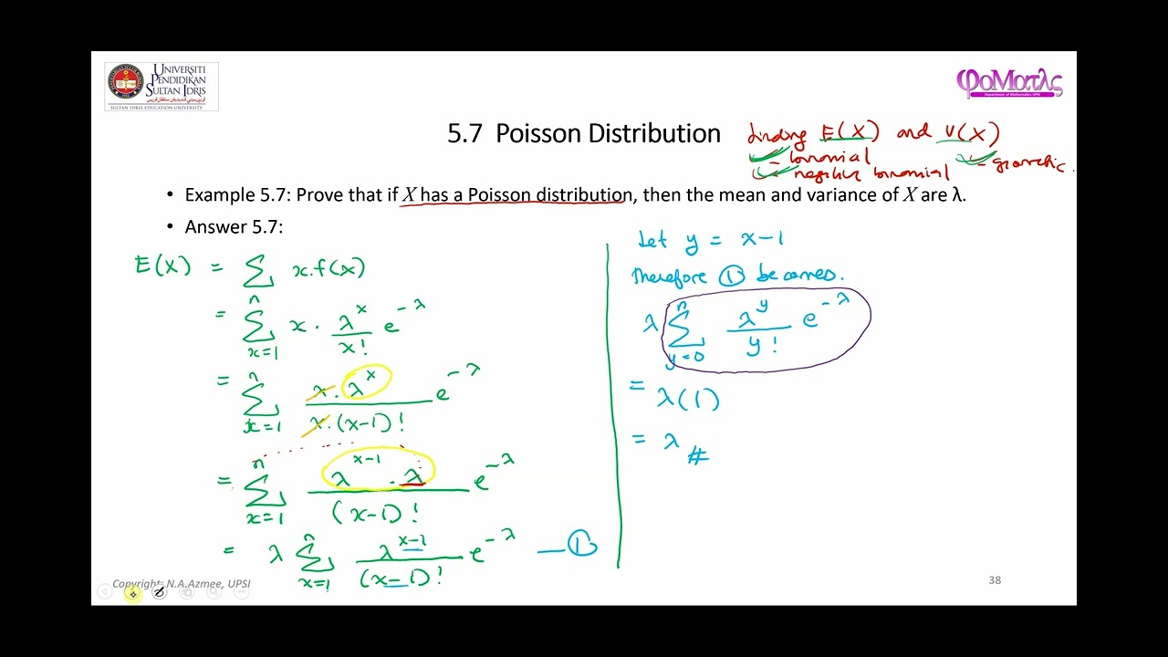 How to Find E(X) and V(X) when X is a Poisson Random Variable?